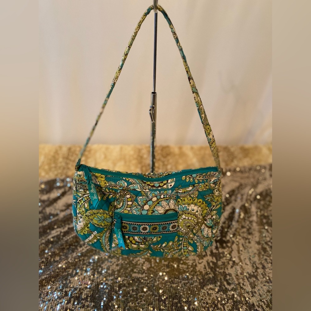 Vera Bradley Maggie Peacock Green & Yellow Bag